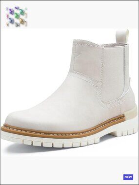 Slip On Platform Chunky Heel Ankle Boot Elastic Band Memory Foam